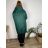 Bunda jesenná s kapucňou na zips dlhý rukáv dámska nadrozmer (52/54/56 ONE SIZE) TALIANSKA MÓDA IM425531/DU  tmavo smaragdová