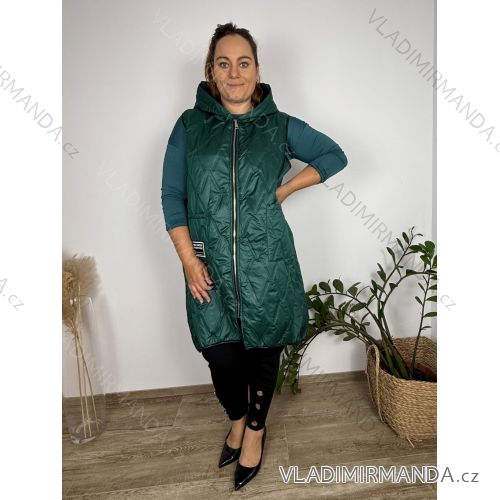 Vesta s kapucňou bez rukávu dámske nadrozmer (52/54/56 ONE SIZE) TALIANSKA MóDA IM4251256