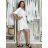 Košeľové šaty 3/4 rukáv dámska (S/M/L ONE SIZE) TALIANSKA MODA IMSM251135/DU S/M/L biela
