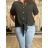 Košeľa oversize 3/4 rukáv mušelín dámska  VANDA (S/M/L ONE SIZE) TALIANSKA MÓDA IMWMY251111/DU S/M/L čierna