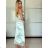 Šaty elegantné saténové spoločenské na ramienka dámske (S/M ONE SIZE) TALIANSKA MÓDA IM322MONICA/DR -   tmavo tyrkysová
,   S/M