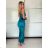 Šaty elegantné saténové spoločenské na ramienka dámske (S/M ONE SIZE) TALIANSKA MÓDA IM322MONICA/DR -   tmavo tyrkysová
,   S/M