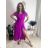 Šaty dlhé elegantný letný krátky rukáv dámske (S/M/L ONE SIZE) TALIANSKA MÓDA IM425247/DR fialová S/M/L