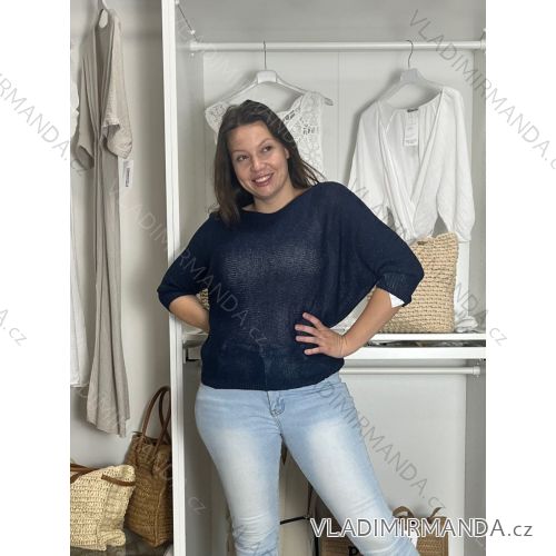 Svetr tenký dlouhý rukáv dámský (S/M ONE SIZE) ITALSKÁ MÓDA IMM23NM1236