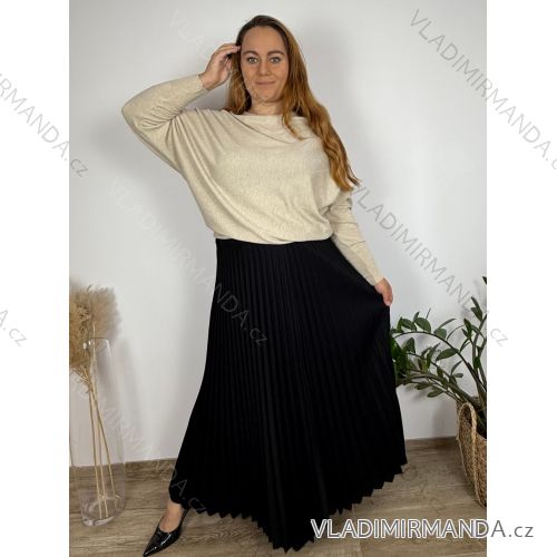 Sveter úpletový dlhý rukáv dámsky nadrozměr (52/54/56 ONE SIZE) TALIANSKA MÓDA IM4251135