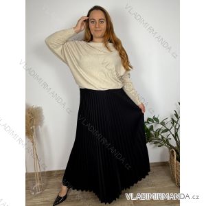 Sveter úpletový dlhý rukáv dámsky nadrozměr (52/54/56 ONE SIZE) TALIANSKA MÓDA IM4251135/DUR