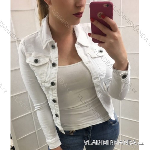 Bunda riflová jeans dámska (S-2xl) MOON GIRL MOG25GY1335B/DUR biela XL