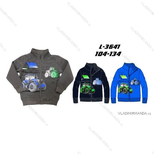 Mikina teplá na zips dlhý rukáv detská až dorast chlapčenská (104-134) SEZON SEZ25L-3641