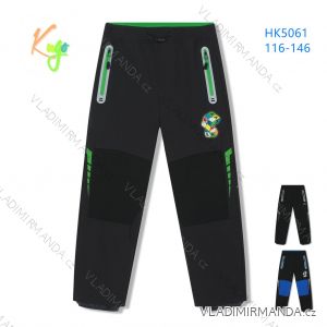 Nohavice dlhé softshellové teplé detské a dorast chlapčenské (116-146) KUGO HK5061