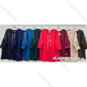 Mikina teplá dlhý rukáv dámska nadrozmer (54/56/58 ONE SIZE) TALIANSKA MÓDA IM425576