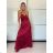 Šaty dlhé spoločenské saténové na ramienka dámske ALESSIA (XS/S/M ONE SIZE) TALIANSKA MODA IMSP255888