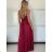 Šaty dlhé spoločenské saténové na ramienka dámske ALESSIA (XS/S/M ONE SIZE) TALIANSKA MODA IMSP255888