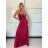 Šaty dlhé spoločenské saténové na ramienka dámske ALESSIA (XS/S/M ONE SIZE) TALIANSKA MODA IMSP255888