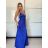 Šaty dlhé spoločenské saténové na ramienka dámske ALESSIA (XS/S/M ONE SIZE) TALIANSKA MODA IMSP255888