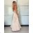 Šaty dlhé spoločenské saténové na ramienka dámske ALESSIA (XS/S/M ONE SIZE) TALIANSKA MODA IMSP255888