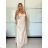 Šaty dlhé spoločenské saténové na ramienka dámske ALESSIA (XS/S/M ONE SIZE) TALIANSKA MODA IMSP255888