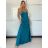 Šaty dlhé spoločenské saténové na ramienka dámske ALESSIA (XS/S/M ONE SIZE) TALIANSKA MODA IMSP255888