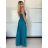 Šaty dlhé spoločenské saténové na ramienka dámske ALESSIA (XS/S/M ONE SIZE) TALIANSKA MODA IMSP255888