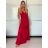 Šaty dlhé spoločenské saténové na ramienka dámske ALESSIA (XS/S/M ONE SIZE) TALIANSKA MODA IMSP255888