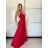 Šaty dlhé spoločenské saténové na ramienka dámske ALESSIA (XS/S/M ONE SIZE) TALIANSKA MODA IMSP255888