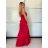 Šaty dlhé spoločenské saténové na ramienka dámske ALESSIA (XS/S/M ONE SIZE) TALIANSKA MODA IMSP255888