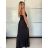 Šaty dlhé spoločenské saténové na ramienka dámske ALESSIA (XS/S/M ONE SIZE) TALIANSKA MODA IMSP255888