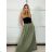 Sukňa dlhá dámska (S/M ONE SIZE) TALIANSKA MÓDA IMD23202/DU -   zelená khaki -   S/M/L