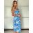 Šaty dlouhé letní na ramínka dámské (XS/S/M ONE SIZE) ITALSKÁ MÓDA IMWGS251316/DU -   modrá -   S / M