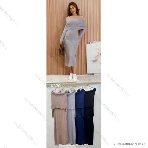 Šaty teplé dlhý rukáv dámske (S/M/L ONE SIZE) TALIANSKA MÓDA IMWCA2823