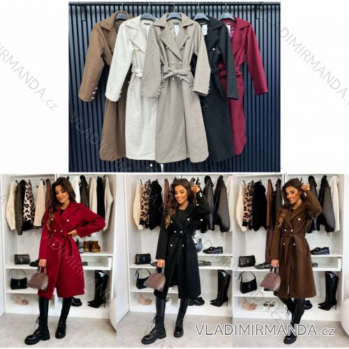 Kabát slabý s opaskom dlhý rukáv dámsky (S/M/L ONE SIZE) TALIANSKA MÓDA IMWCA2831