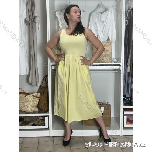 Šaty dlhé voľnočasové letné bez rukávov dámske (S/M/L ONE SIZE) TALIANSKA MÓDA IMWBR252310