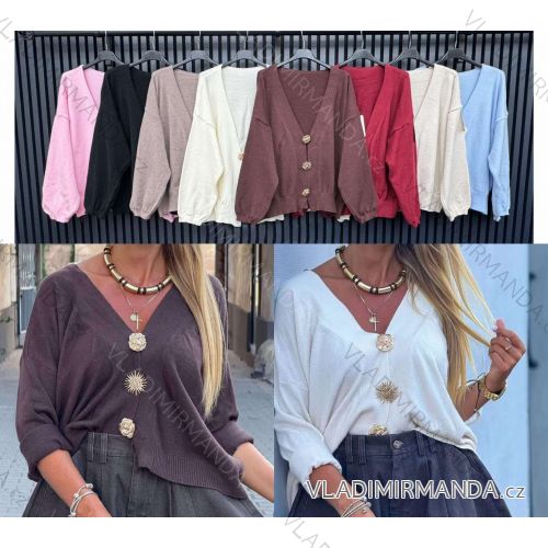 Sveter slabý dlhý rukáv dámsky (S/M/L ONE SIZE) TALIANSKA MÓDA IMWCA2839