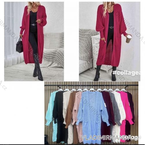 Cardigan dlhý pletený dlhý rukáv dámsky (S/M/L ONE SIZE) TALIANSKA MÓDA IMWCA2845