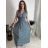Šaty dlouhé elegantní icecool bez rukávu dámské (M/L, XL/XXL) ITALSKÁ MODA IMB229927 <p>modrá</p> M / L