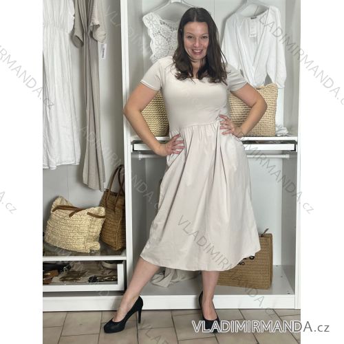 Šaty dlhé letné oversize krátky rukáv dámske (S/M/L ONE SIZE) TALIANSKA MÓDA IMWAD251395