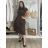 Šaty dlhé letné oversize krátky rukáv dámske (S/M/L ONE SIZE) TALIANSKA MÓDA IMWAD251395/DU S/M/L hnedá