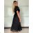 Šaty dlhé elegantný letný krátky rukáv dámske (S/M/L ONE SIZE) TALIANSKA MÓDA IMPOC256565