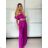 Súprava elegantný top krátky rukáv a nohavice dlhé dámske (S/M/L ONE SIZE) TALIANSKA MÓDA IMPOC2510102