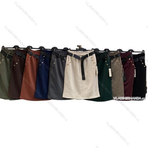 Sukňa stredne dlhá s opaskom dámska nadrozmer (44/46/48 ONE SIZE) TALIANSKA MÓDA IMC25405