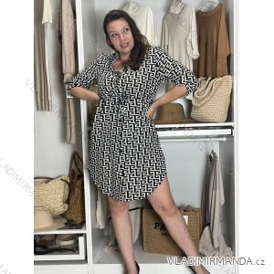 Šaty košeľové sťahovacie 3/4 dlhý rukáv dámske (S/M/L ONE SIZE) TALIANSKA MÓDA IMSM2511124/DUR