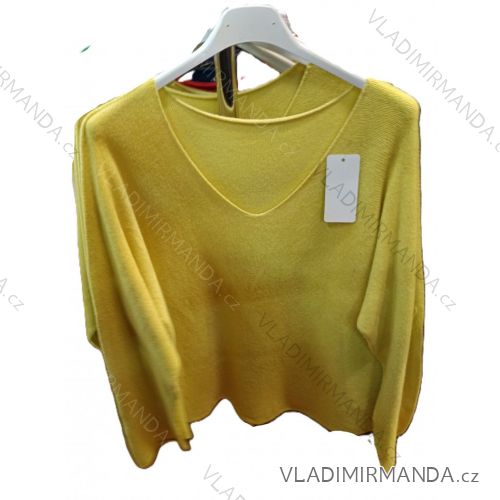 Sveter úpletový tenký dlhý rukáv dámsky (S/M/L ONE SIZE) TALIANSKA MÓDA IMSM250204