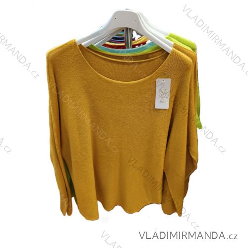 Sveter úpletový tenký dlhý rukáv dámsky (S/M/L ONE SIZE) TALIANSKA MÓDA IMSM250205
