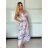 Šaty dlhé letné citrónky lemon, kvetované na ramienka dámske DIXIE (XS/S/M ONE SIZE) TALIANSKA MÓDA IMWHD252134-3/DUR XS/S/M fialová