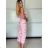 Šaty dlhé letné kvetované a leopardie na ramienka dámske PAIPER (XS/S/M ONE SIZE) TALIANSKA MÓDA IMWHD252147-2/DUR ružová XS/S/M