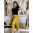 Nohavice strečové dlhé dámske (S/M/L ONE SIZE) TALIANSKA MODA IM4240137/DUR hořčicová S/M/L