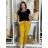 Nohavice strečové dlhé dámske (S/M/L ONE SIZE) TALIANSKA MODA IM4240137/DUR hořčicová S/M/L