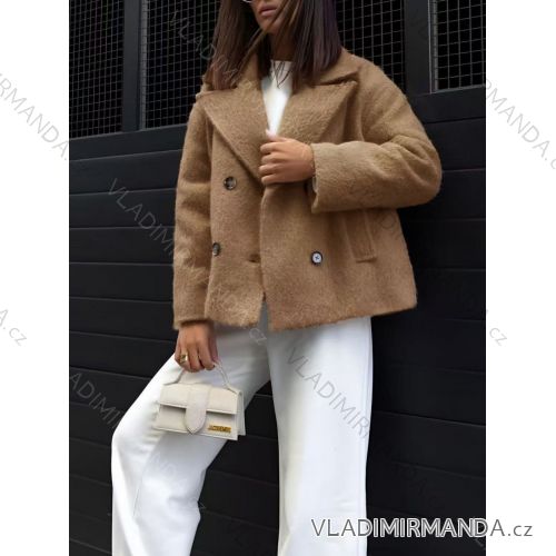 Kabátik chlpatý na gombíky dlhý rukáv dámsky (S/M/L ONE SIZE) TALIANSKA MÓDA IMD25152