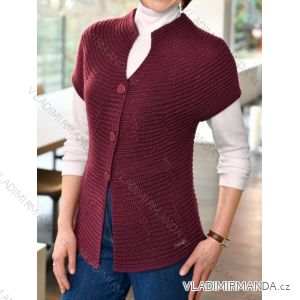 Sveter pletený na gombíky krátky rukáv dámsky (S/M/L ONE SIZE) TALIANSKA MÓDA IMD25156