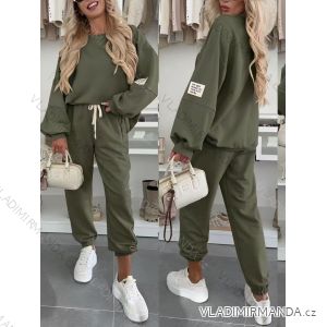 Súprava tepláková mikina dlhý rukáv a tepláky dámske nadrozmer (46/48/50 ONE SIZE) TALIANSKA MÓDA IMD25163