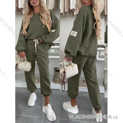 Súprava tepláková mikina dlhý rukáv a tepláky dámske nadrozmer (46/48/50 ONE SIZE) TALIANSKA MÓDA IMD25163